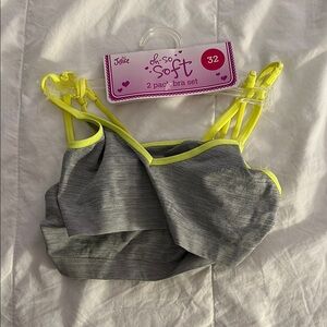 Gray and Yellow Bra Set